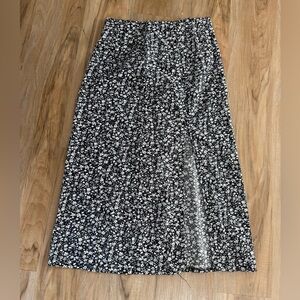 Floral Black and White Women's Skirt